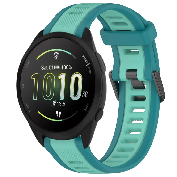 For Garmin Forerunner 165 20mm Two Color Textured Silicone Watch Band(Teal) - Watch Bands by PMC Jewellery | Online Shopping South Africa | PMC Jewellery