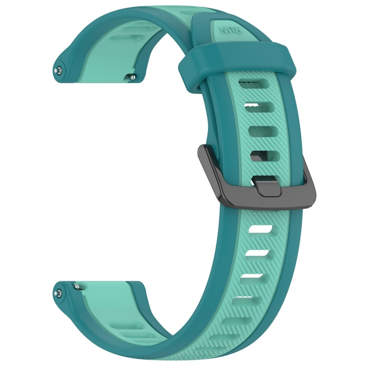 For Garmin Venu 2 Plus 20mm Two Color Textured Silicone Watch Band(Teal) - Watch Bands by PMC TechLife | Online Shopping South Africa | PMC TechLife