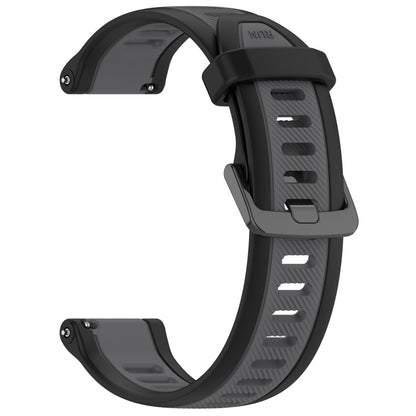 For Garmin Venu 20mm Two Color Textured Silicone Watch Band(Grey+Black) - Watch Bands by PMC Jewellery | Online Shopping South Africa | PMC Jewellery