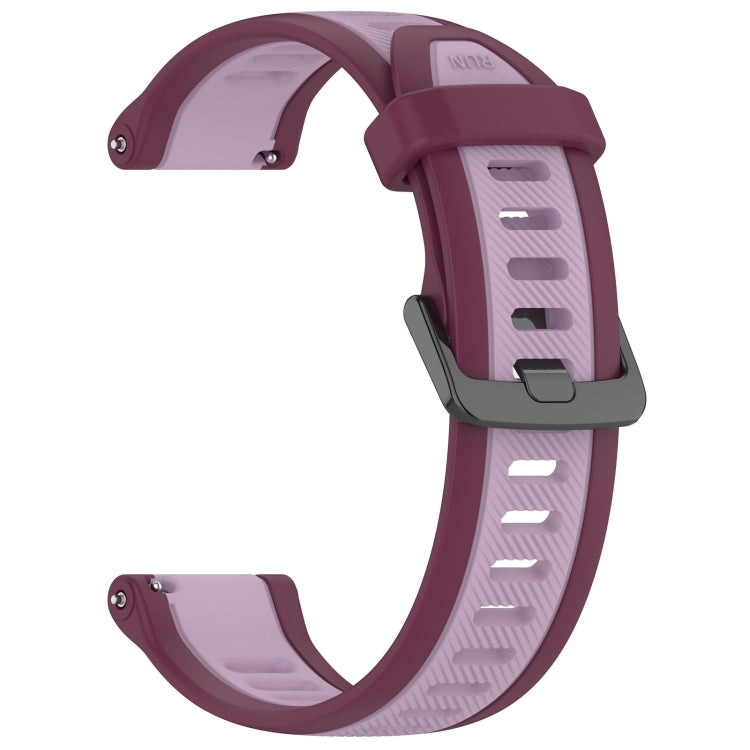 For Garmin Approach S40 20mm Two Color Textured Silicone Watch Band(Purple) - Watch Bands by PMC Jewellery | Online Shopping South Africa | PMC Jewellery