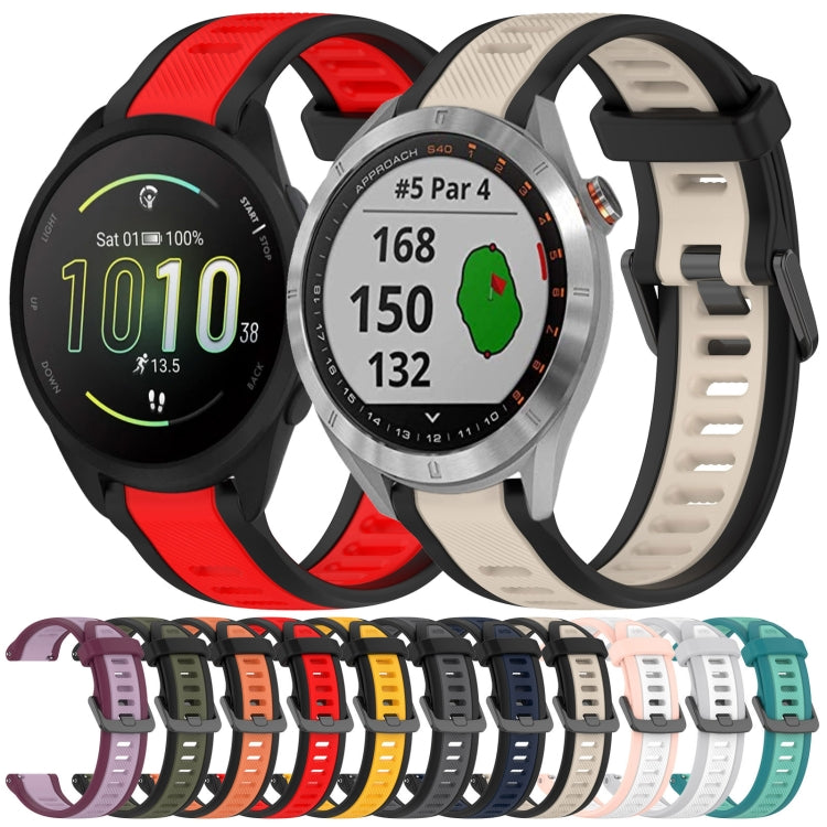 For Garmin Bounce 20mm Two Color Textured Silicone Watch Band(Midnight Blue+Black) - Watch Bands by PMC TechLife | Online Shopping South Africa | PMC TechLife