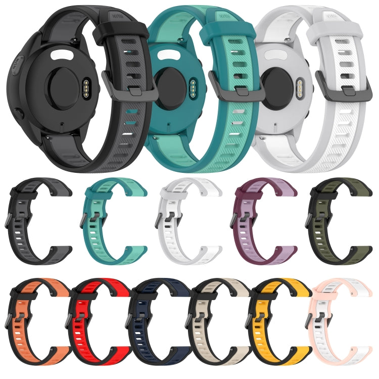 For Garmin Venu SQ 20mm Two Color Textured Silicone Watch Band(Teal) - Watch Bands by PMC Jewellery | Online Shopping South Africa | PMC Jewellery
