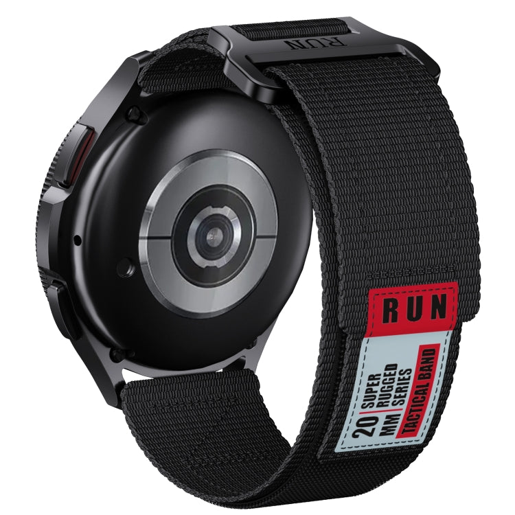 20mm Two Color Nylon Canvas Hook And Loop Fastener Watch Band(Black+Red) - 20mm Bands by PMC TechLife | Online Shopping South Africa | PMC TechLife