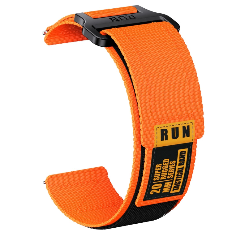 20mm Two Color Nylon Canvas Hook And Loop Fastener Watch Band(Orange+Black) - 20mm Bands by PMC Jewellery | Online Shopping South Africa | PMC Jewellery