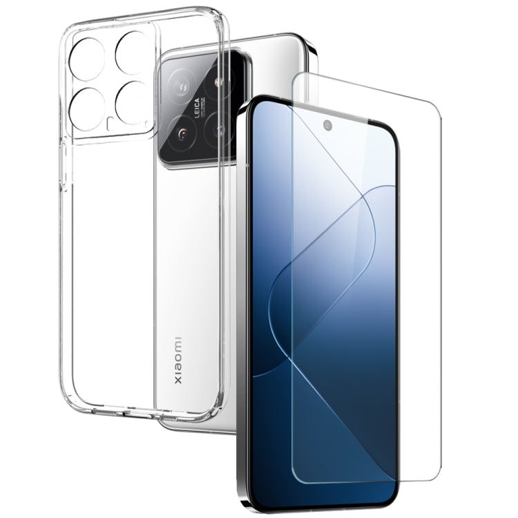 For Xiaomi 14 5G NORTHJO Transparent TPU Phone Case with Tempered Glass Film(Transparent) - 14 Cases by NORTHJO | Online Shopping South Africa | PMC Jewellery | Buy Now Pay Later Mobicred