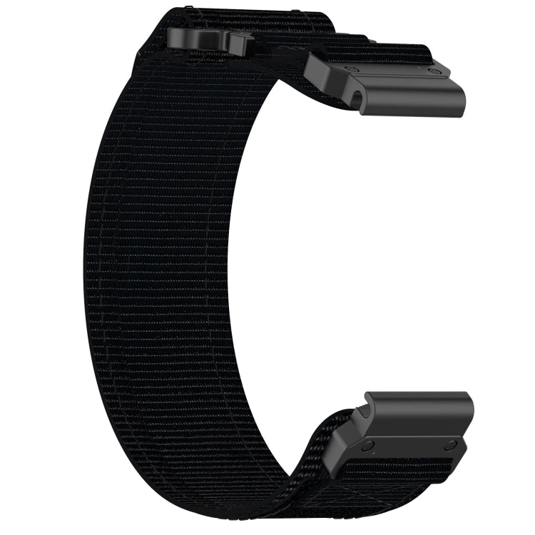 For Garmin Quatix 7 22mm Nylon Hook And Loop Fastener Watch Band(Black) - Watch Bands by PMC Jewellery | Online Shopping South Africa | PMC Jewellery