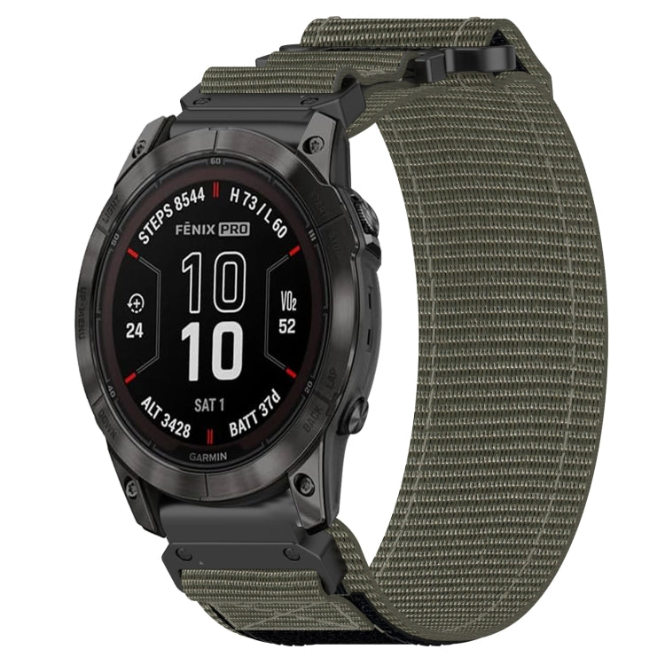 For Garmin Fenix 7 Pro 47mm 22mm Nylon Hook And Loop Fastener Watch Band(Grey) - Watch Bands by PMC TechLife | Online Shopping South Africa | PMC TechLife
