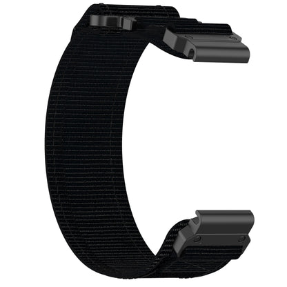 For Garmin Instinct Crossover 22mm Nylon Hook And Loop Fastener Watch Band(Black) - Watch Bands by PMC Jewellery | Online Shopping South Africa | PMC Jewellery