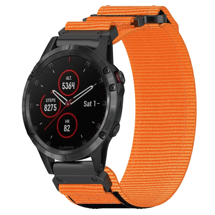 For Garmin Fenix 5 22mm Nylon Hook And Loop Fastener Watch Band(Orange) - free shipping - PMC TechLife - Order now!
