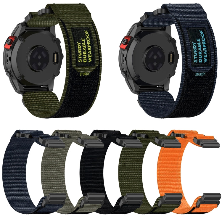 For Garmin Fenix 7 Pro 47mm 22mm Nylon Hook And Loop Fastener Watch Band(Grey) - Watch Bands by PMC Jewellery | Online Shopping South Africa | PMC Jewellery