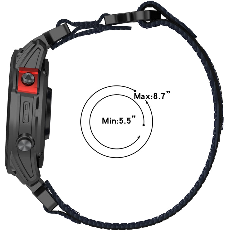 For Garmin MARQ Captain Gen 2 22mm Nylon Hook And Loop Fastener Watch Band(Grey) - Watch Bands by PMC TechLife | Online Shopping South Africa | PMC TechLife