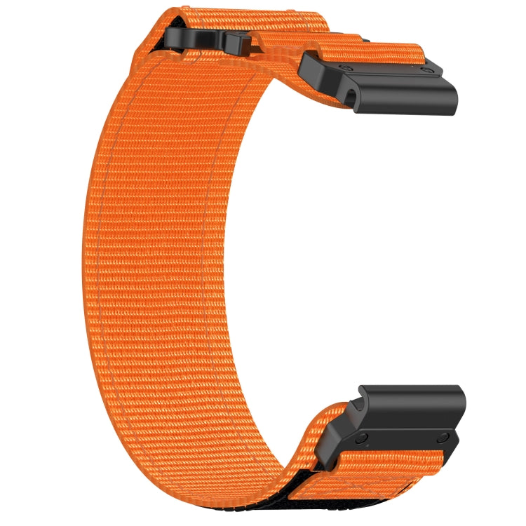 For Garmin Tactix 7 AMOLED 26mm Nylon Hook And Loop Fastener Watch Band(Orange) - Watch Bands by PMC Jewellery | Online Shopping South Africa | PMC Jewellery