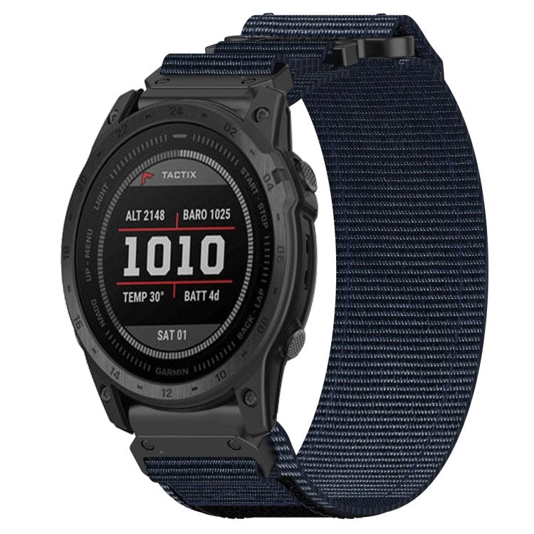 For Garmin Tactix 7 26mm Nylon Hook And Loop Fastener Watch Band(Blue) - free shipping - PMC TechLife - Order now!