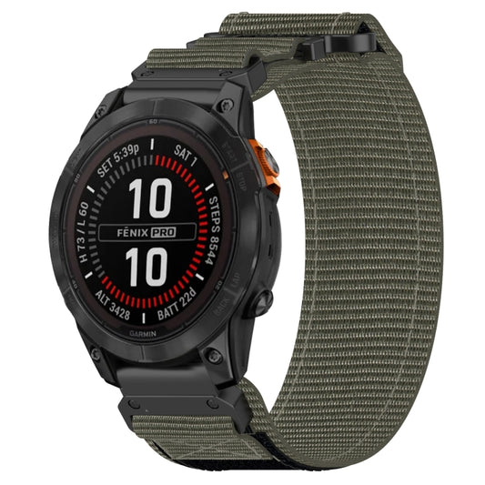 For Garmin Fenix 7S Pro 42mm 20mm Nylon Hook And Loop Fastener Watch Band(Grey) - Watch Bands by PMC Jewellery | Online Shopping South Africa | PMC Jewellery