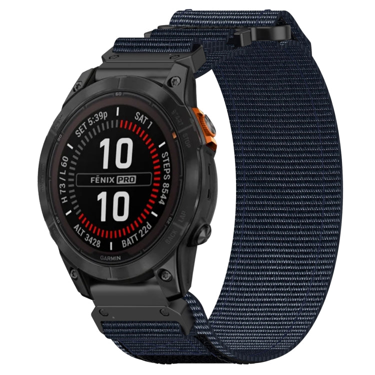 For Garmin Fenix 7S Pro 42mm 20mm Nylon Hook And Loop Fastener Watch Band(Blue) - Watch Bands by PMC TechLife | Online Shopping South Africa | PMC TechLife
