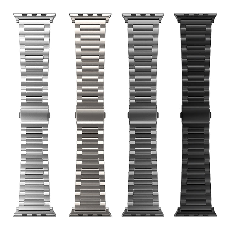 For Apple Watch Series 9 45mm I-Shaped Titanium Watch Band(Black) - Watch Bands by PMC Jewellery | Online Shopping South Africa | PMC Jewellery