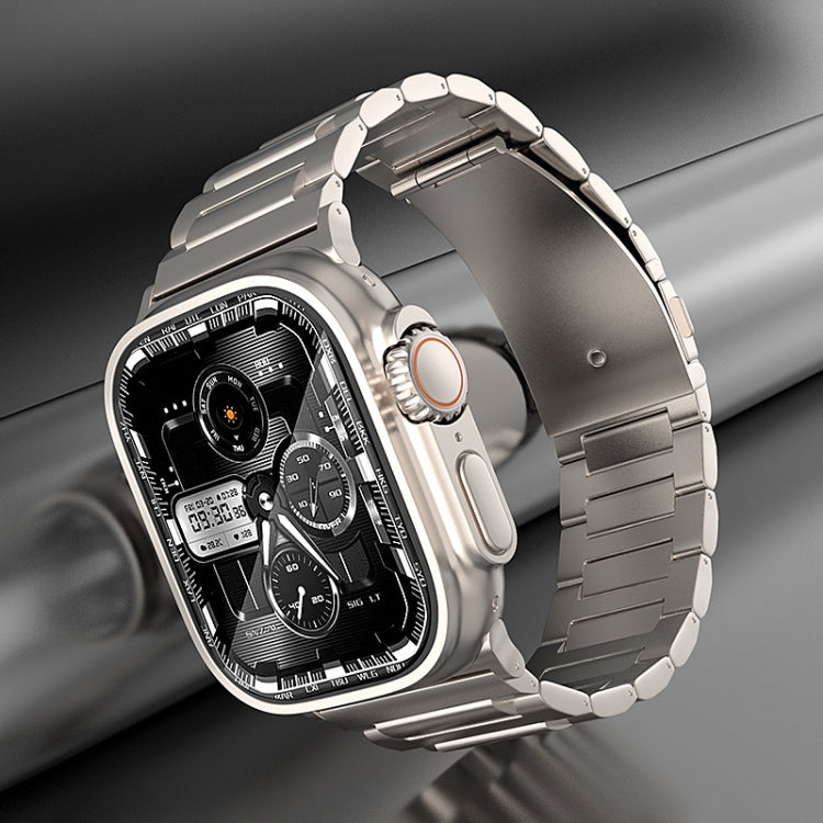 For Apple Watch SE 2023 44mm I-Shaped Titanium Watch Band(Grey) - Watch Bands by PMC TechLife | Online Shopping South Africa | PMC TechLife