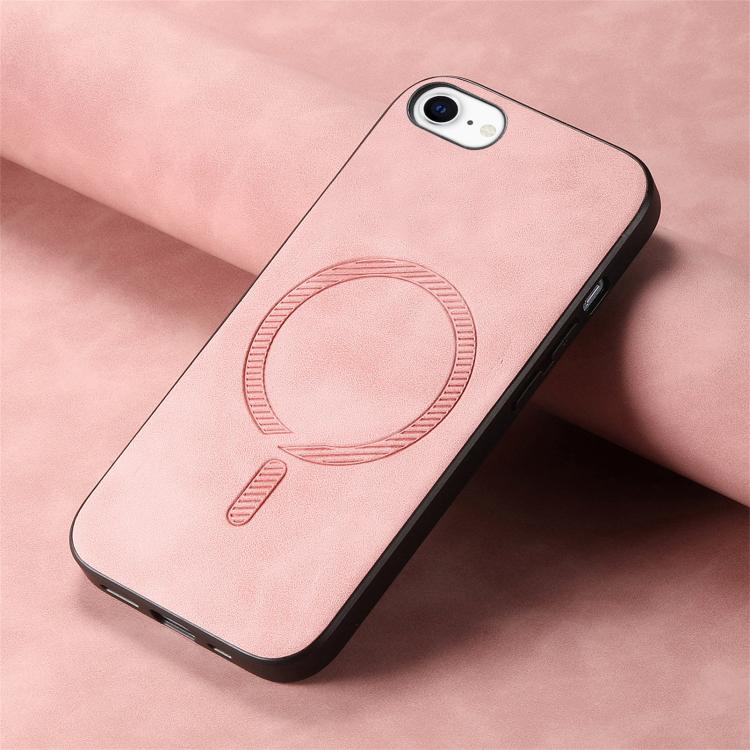 For iPhone 16e Solid Color Retro Magsafe PU Back Cover Phone Case(Pink) - iPhone 16e Cases by PMC TechLife | Online Shopping South Africa | PMC TechLife | Buy Now Pay Later Mobicred