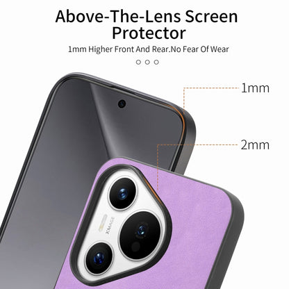 For Huawei Pura 70 Ultra Solid Color Retro Magsafe PU Back Cover Phone Case(Purple) - Huawei Cases by PMC Jewellery | Online Shopping South Africa | PMC Jewellery | Buy Now Pay Later Mobicred