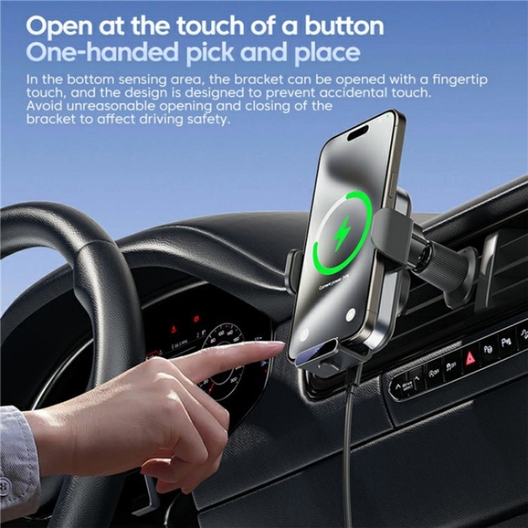 X10s Car Air Vent Hook 66W High Power Intelligent Induction Wireless Charger(Tarnish) - Wireless Charger Holders by PMC TechLife | Online Shopping South Africa | PMC TechLife | Buy Now Pay Later Mobicred