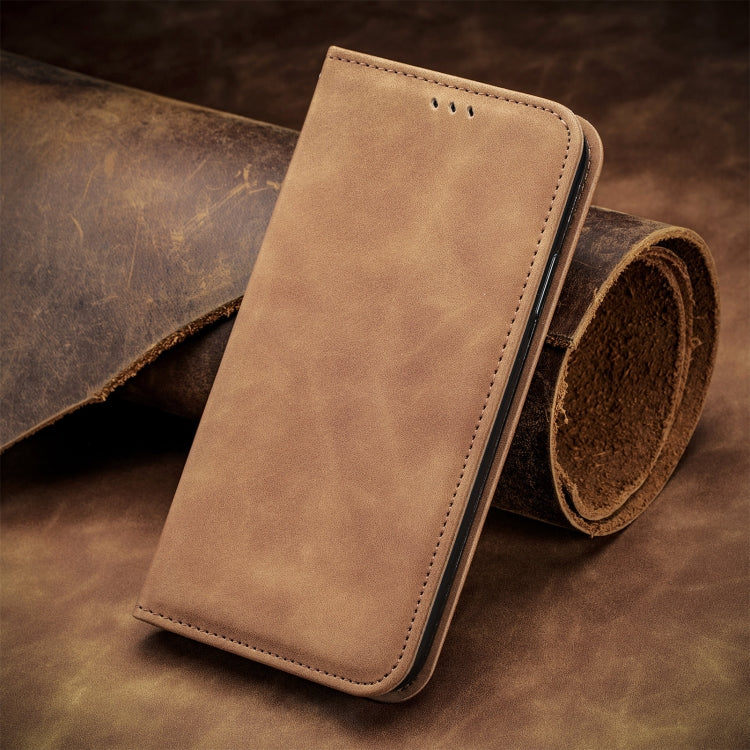 For Honor Magic6 Pro Retro Skin Feel Magnetic Flip Leather Phone Case(Brown) - Honor Cases by PMC Jewellery | Online Shopping South Africa | PMC Jewellery | Buy Now Pay Later Mobicred