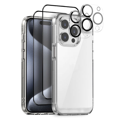 For iPhone 15 Pro Max NORTHJO 5 in 1 Clear Phone Case with 2pcs Screen Film + 2pcs Rear Lens Film - iPhone 15 Pro Max Cases by NORTHJO | Online Shopping South Africa | PMC Jewellery | Buy Now Pay Later Mobicred