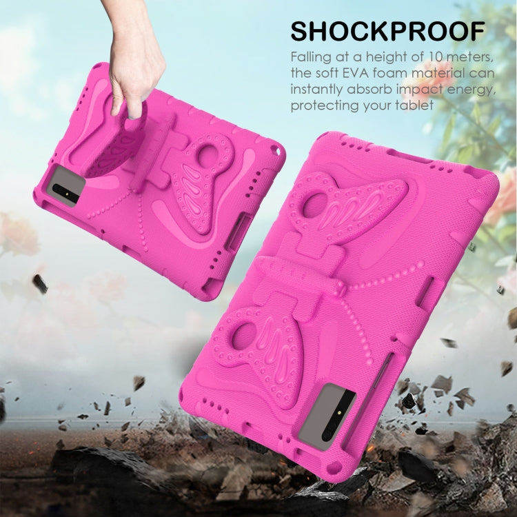 For Samsung Galaxy Tab S9 11 X710 Butterfly Bracket EVA Shockproof Tablet Case(Rose Red) - Other Galaxy Tab PC by PMC Jewellery | Online Shopping South Africa | PMC Jewellery | Buy Now Pay Later Mobicred