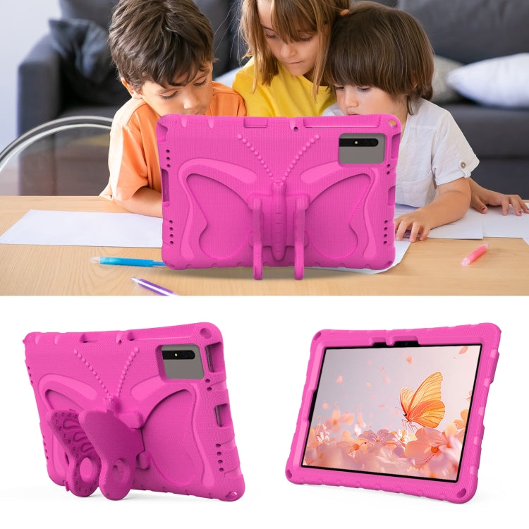 For Samsung Galaxy Tab S9 11 X710 Butterfly Bracket EVA Shockproof Tablet Case(Rose Red) - Other Galaxy Tab PC by PMC Jewellery | Online Shopping South Africa | PMC Jewellery | Buy Now Pay Later Mobicred