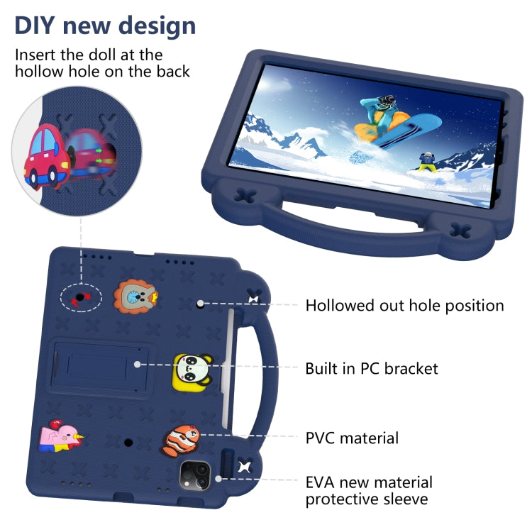 For iPad Air 11 2024 Handle Kickstand Children EVA Shockproof Tablet Case(Navy Blue) - iPad Air 11 2024 Cases by PMC Jewellery | Online Shopping South Africa | PMC Jewellery | Buy Now Pay Later Mobicred