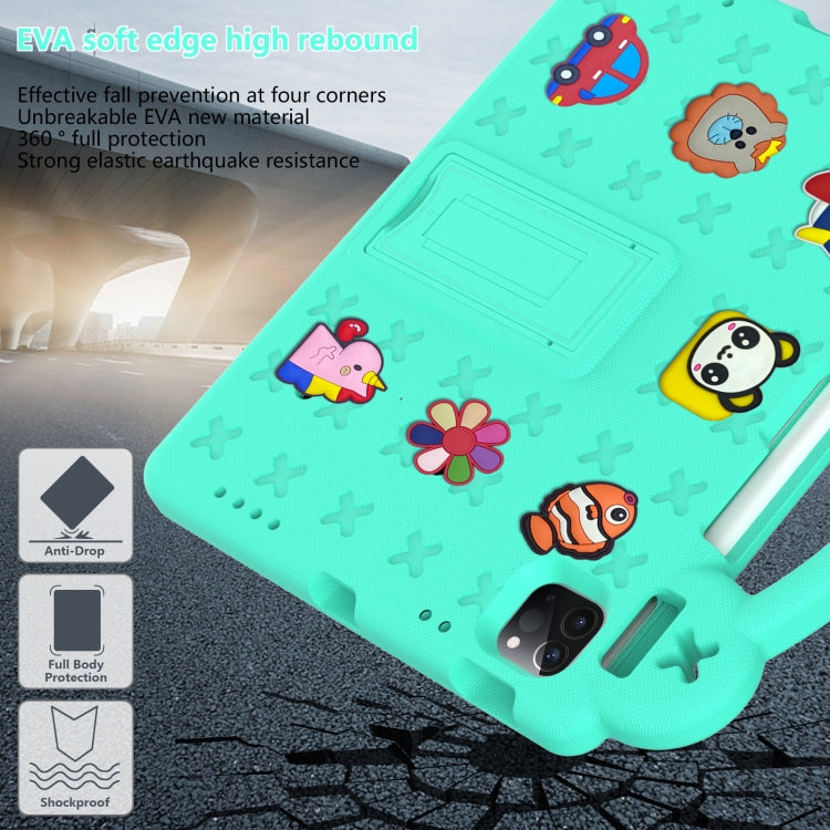 For  iPad Pro 11 2024 Handle Kickstand Children EVA Shockproof Tablet Case(Mint Green) - iPad Pro 11 2024 Cases by PMC TechLife | Online Shopping South Africa | PMC TechLife | Buy Now Pay Later Mobicred