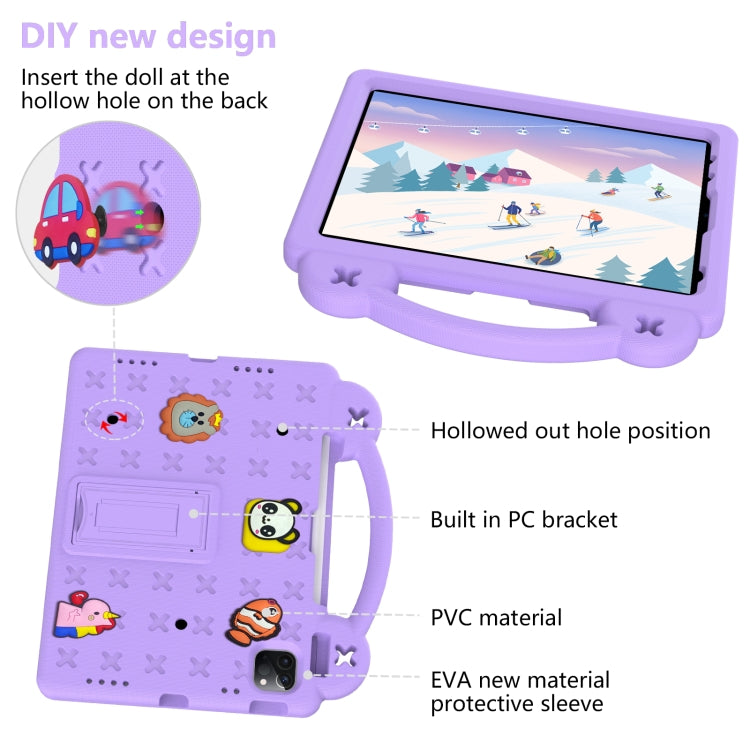 For  iPad Pro 11 2024 Handle Kickstand Children EVA Shockproof Tablet Case(Light Purple) - iPad Pro 11 2024 Cases by PMC Jewellery | Online Shopping South Africa | PMC Jewellery | Buy Now Pay Later Mobicred