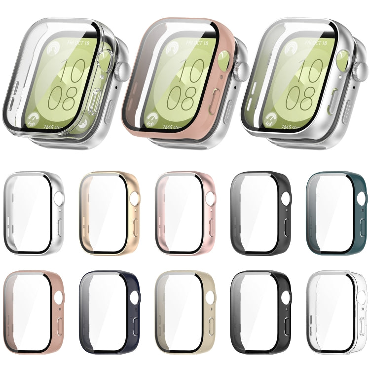 For Huawei Watch Fit 3 PC + Tempered Film Integrated Watch Protective Case(Black) - Watch Cases by PMC TechLife | Online Shopping South Africa | PMC TechLife | Buy Now Pay Later Mobicred