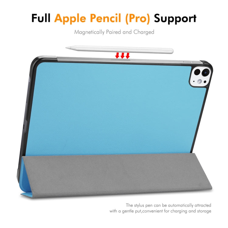 For iPad Pro 11 2024 ENKAY Tri-fold Custer Texture Platic Leather Smart Tablet Case(Black) - free shipping - PMC TechLife - Order now!