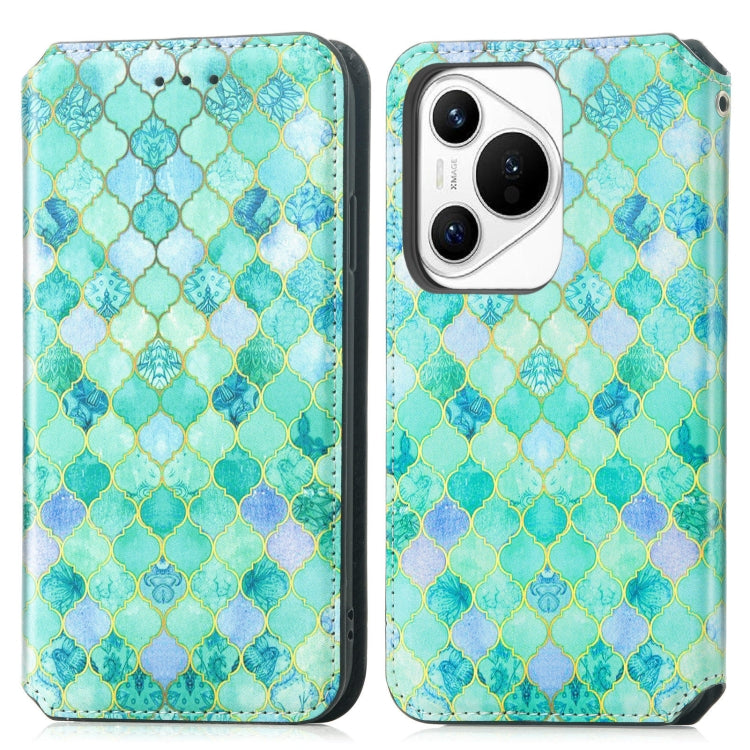 For Huawei Pura 70 CaseNeo Colorful Magnetic Leather Phone Case(Emerald) - Huawei Cases by PMC Jewellery | Online Shopping South Africa | PMC Jewellery | Buy Now Pay Later Mobicred