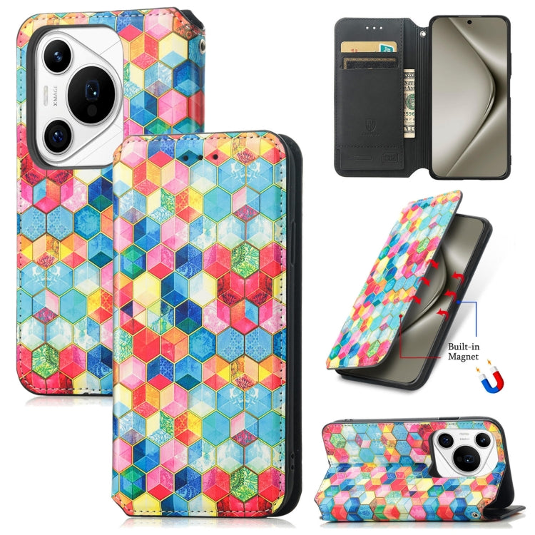 For Huawei Pura 70 Pro CaseNeo Colorful Magnetic Leather Phone Case(Magic Space) - Huawei Cases by PMC Jewellery | Online Shopping South Africa | PMC Jewellery | Buy Now Pay Later Mobicred