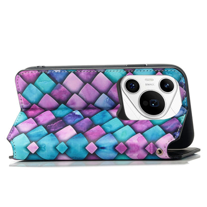 For Huawei Pura 70 Pro CaseNeo Colorful Magnetic Leather Phone Case(Purple Scales) - Huawei Cases by PMC Jewellery | Online Shopping South Africa | PMC Jewellery | Buy Now Pay Later Mobicred