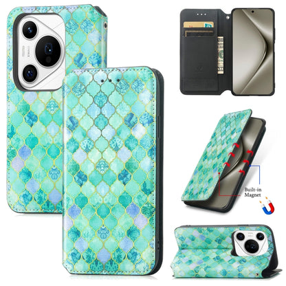 For Huawei Pura 70 Pro+ CaseNeo Colorful Magnetic Leather Phone Case(Emerald) - Huawei Cases by PMC Jewellery | Online Shopping South Africa | PMC Jewellery | Buy Now Pay Later Mobicred