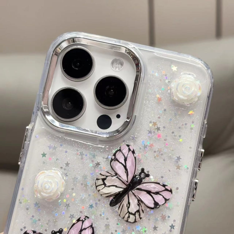 For iPhone 16 Glitter 3D Butterfly TPU Phone Case(Gold) - iPhone 16 Cases by PMC TechLife | Online Shopping South Africa | PMC TechLife | Buy Now Pay Later Mobicred