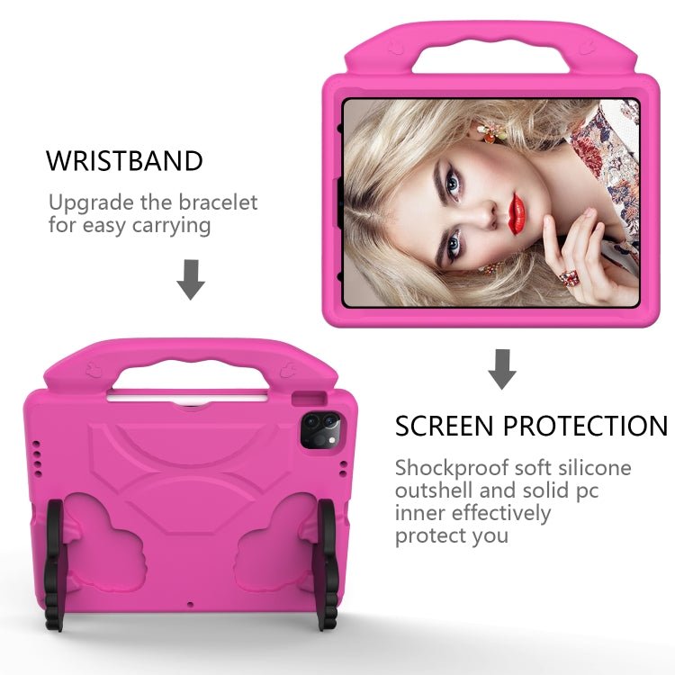 For iPad Pro 11 2024 Children EVA Shockproof Tablet Case with Thumb Bracket(RoseRed) - iPad Pro 11 2024 Cases by PMC TechLife | Online Shopping South Africa | PMC TechLife | Buy Now Pay Later Mobicred