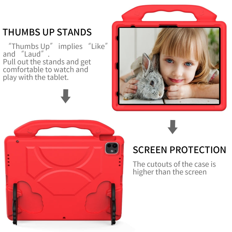For iPad Pro 13 2024 Children EVA Shockproof Tablet Case with Thumb Bracket(Red) - iPad Pro 13 2024 Cases by PMC TechLife | Online Shopping South Africa | PMC TechLife | Buy Now Pay Later Mobicred