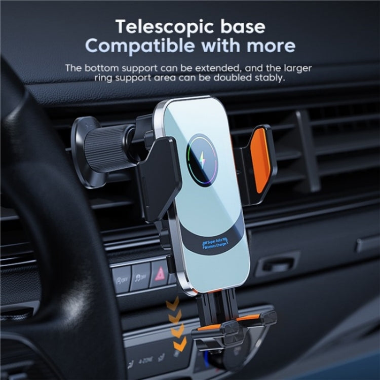 X16 Car Smart Sensor Phone Holder Magnetic Phone Mount Automatic Wireless Charger(Tarnish) - Car Charger by PMC TechLife | Online Shopping South Africa | PMC TechLife | Buy Now Pay Later Mobicred