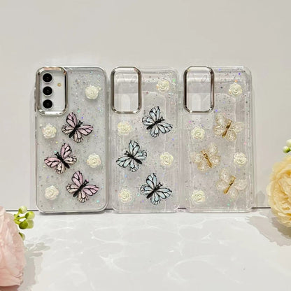 For Samsung Galaxy S25 Ultra 5G Three-dimensional Butterfly Glitter TPU  Phone Case(Pink) - Galaxy S25 Ultra 5G Cases by PMC Jewellery | Online Shopping South Africa | PMC Jewellery | Buy Now Pay Later Mobicred