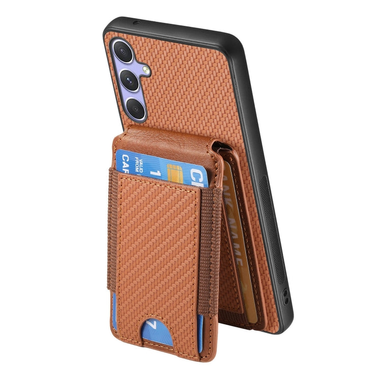 For Samsung Galaxy S25 Ultra 5G Carbon Fiber Vertical Flip Wallet Stand Phone Case(Brown) - Galaxy S25 Ultra 5G Cases by PMC Jewellery | Online Shopping South Africa | PMC Jewellery | Buy Now Pay Later Mobicred