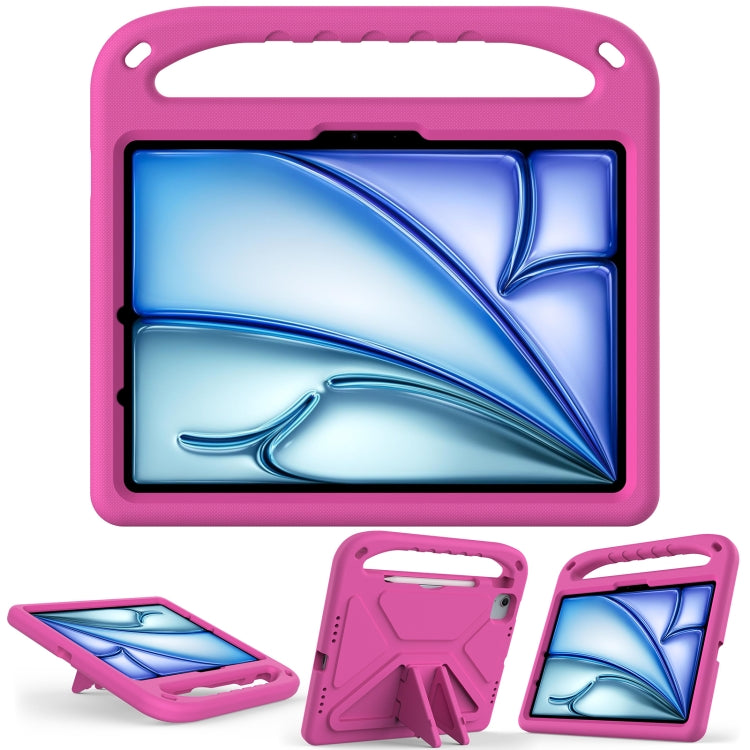 For iPad Air 11 / Pro 11 2024 Handle EVA Shockproof Tablet Case with Holder(RoseRed) - iPad Air 11 2024 Cases by PMC TechLife | Online Shopping South Africa | PMC TechLife | Buy Now Pay Later Mobicred