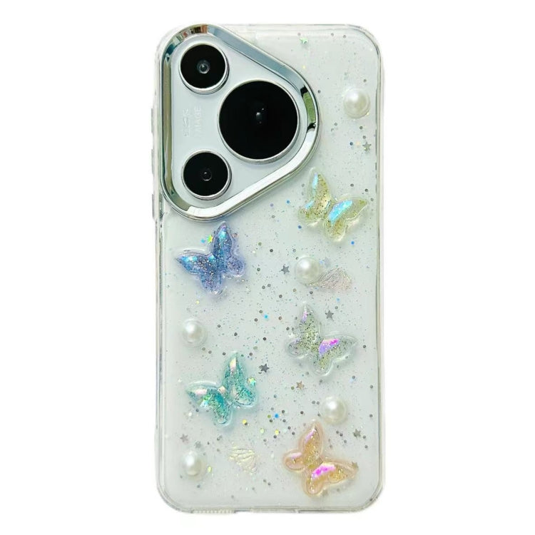 For Huawei Pura 70 Pro 3D Colorful Crystal Butterfly TPU Phone Case(Butterfly Pearl) - Huawei Cases by PMC Jewellery | Online Shopping South Africa | PMC Jewellery | Buy Now Pay Later Mobicred