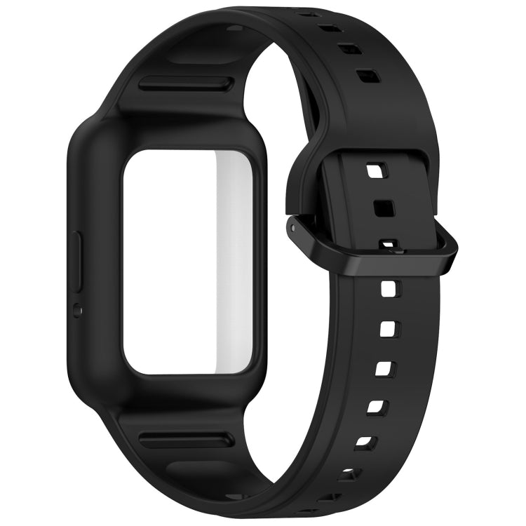 For  Huawei Band 8 NFC Two Color Frame Integrated Silicone Watch Band(Black) - free shipping - PMc TechLife - Order now!