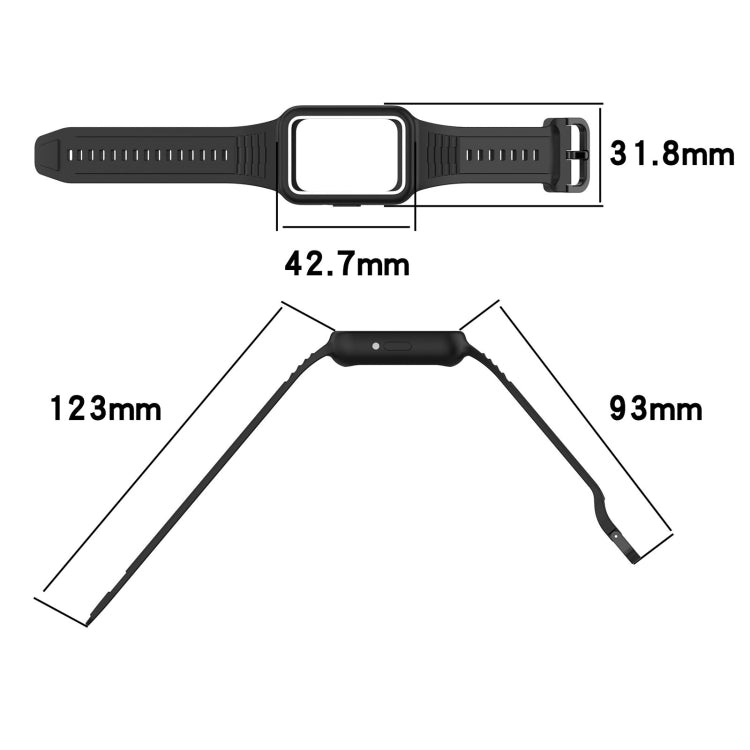 For  Huawei Band 9 Two Color Frame Integrated Silicone Watch Band(Orange) - free shipping - PMc TechLife - Order now!