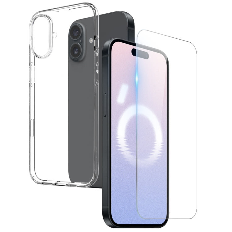 For iPhone 16 Plus NORTHJO 2 in 1 TPU Phone Case Screen Protector Tempered Glass Film(Clear) - iPhone 16 Plus Cases by NORTHJO | Online Shopping South Africa | PMC Jewellery | Buy Now Pay Later Mobicred