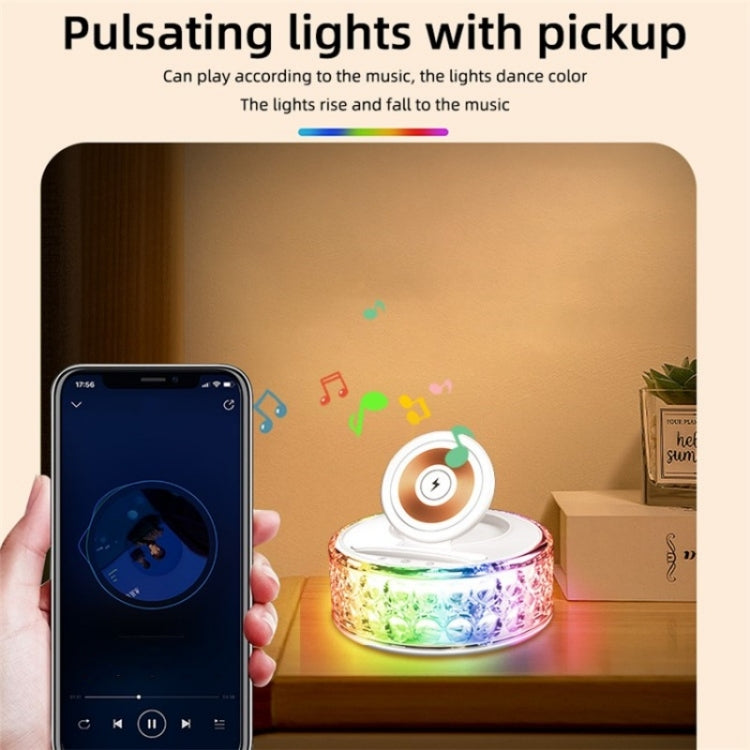 F11 Mobile Phone Holder Desktop Wireless Charger Dock Multi-Function Crystal Night Light - Wireless Charger by PMC Jewellery | Online Shopping South Africa | PMC Jewellery | Buy Now Pay Later Mobicred