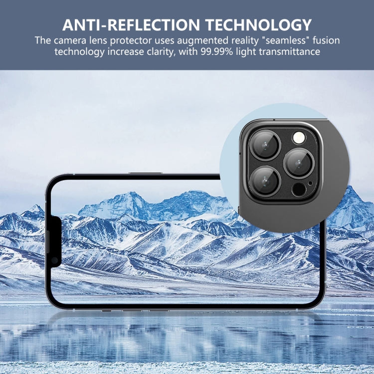 For iPhone 16 Pro / 16 Pro Max ENKAY Anti-reflection Camera Lens Aluminium Alloy Tempered Glass Film(Black) - iPhone 16 Pro Max Tempered Glass by ENKAY | Online Shopping South Africa | PMC Jewellery | Buy Now Pay Later Mobicred